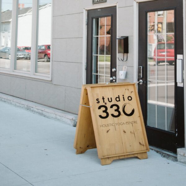 Studio330 Sign in front of studio